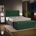 Ver imagem 3 de Kit Cabeceira Cama Box Casal King 195cm com Calçadeira Baú Dália W01 Couríssimo Verde Musgo -