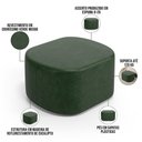 Ver mais imagens de Kit 2 Puffs Decorativos Orgânico para Living Quarto 70cm Doha W01 Couríssimo Verde Musgo - Lyam