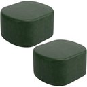 Ver imagem 1 de Kit 2 Puffs Decorativos Orgânico para Living Quarto 70cm Doha W01 Couríssimo Verde Musgo - Lyam