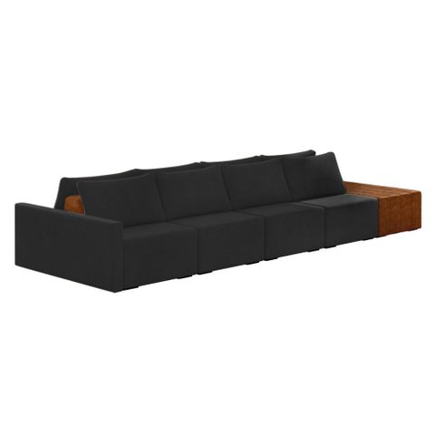Sofá Ilha 4 Lugares Living 512cm Modulado para Sala Lary Veludo K01 - D’Rossi