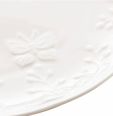 Prato para Sobremesa de Porcelana New Bone Butterfly Flower 19cm X 19cm X 2cm - Lyor - 2