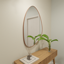 Ver imagem 1 de Espelho Orgânico 115cm X 70cm E02 Moldura Couro Caramelo