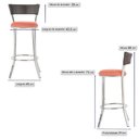 Ver imagem 2 de Kit Banqueta Bistro para Bar, Cozinha, Balcão em Alumínio e Fibra Tc Zanutto 6 Unidades Tabaco