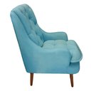 Ver imagem 3 de Poltrona Decorativa Lille Suede Azul Turquesa - Dominic Decor
