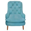 Ver imagem 2 de Poltrona Decorativa Lille Suede Azul Turquesa - Dominic Decor