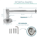 Ver imagem 4 de Porta Papel Higienico Papeleira de Parede Inox Cromado Suporte para Papel Banheiro Acessório Lavabo