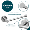 Ver imagem 3 de Porta Papel Higienico Papeleira de Parede Inox Cromado Suporte para Papel Banheiro Acessório Lavabo