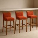 Ver imagem 3 de Kit 3 Banquetas Alta Cozinha Gourmet Conforto Suede:Suede Terracota