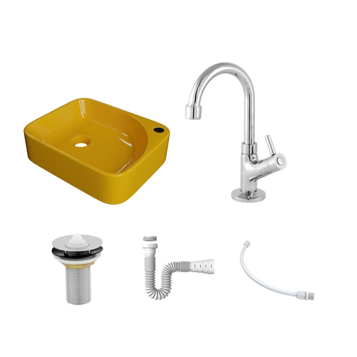Kit Cuba Ro36 Cross com Torneira 1198 e Válvula Metal com Sifão e Flexível - 3