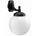 Ver imagem 1 de Arandela Luminária Globo 33x52cm Leitoso Preta em Alumínio para Parede Lâmpada E27 Dital