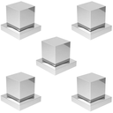 Ver imagem 1 de Kit 5 Acabamentos Registro Banheiro Quadrado Metal Preto Padrão Deca