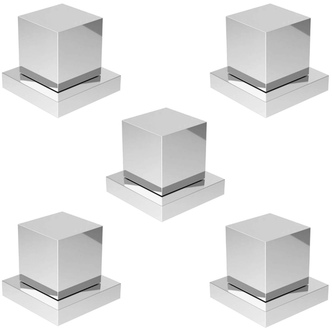 Kit 5 Acabamentos Registro Banheiro Quadrado Metal Preto Padrão Deca