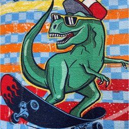 Toalha Banho Dinossauro Rex Skate Felpuda Estampada 60x110cm - 6