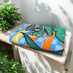 Toalha Banho Dinossauro Rex Skate Felpuda Estampada 60x110cm - 2