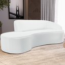 Ver imagem 2 de Sofá 3 Lugares Curvo Sala de Estar Living Firenze Direito D02 Corano Branco 210 cm C-12 - Lyam