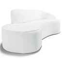 Ver imagem 3 de Sofá 3 Lugares Curvo Sala de Estar Living Firenze Direito D02 Corano Branco 210 cm C-12 - Lyam