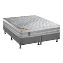 Ver imagem 1 de Cama Box Queen: Colchão Molas Pocket Ensacadas Castor Premium Gel + Base Crc Suede Gray (158x198)