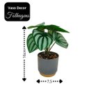 Ver imagem 2 de Arranjo Decorativo Artificial Folhagens com Vaso Cinza e Dourado 16cm Realista