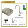Kit Cuba Ro36 Cross com Torneira 1198 e Válvula Botão com Sifão e Flexível - 10