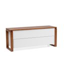 Ver imagem 1 de Baú Sapateira em Madeira Maciça e MDF Craft Branco/Garapa