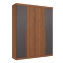Ver imagem 4 de Guarda Roupa Roupeiro Solteiro Buriti 04 Portas 2 Gavetas Jatoba Grafite Santos Andirá