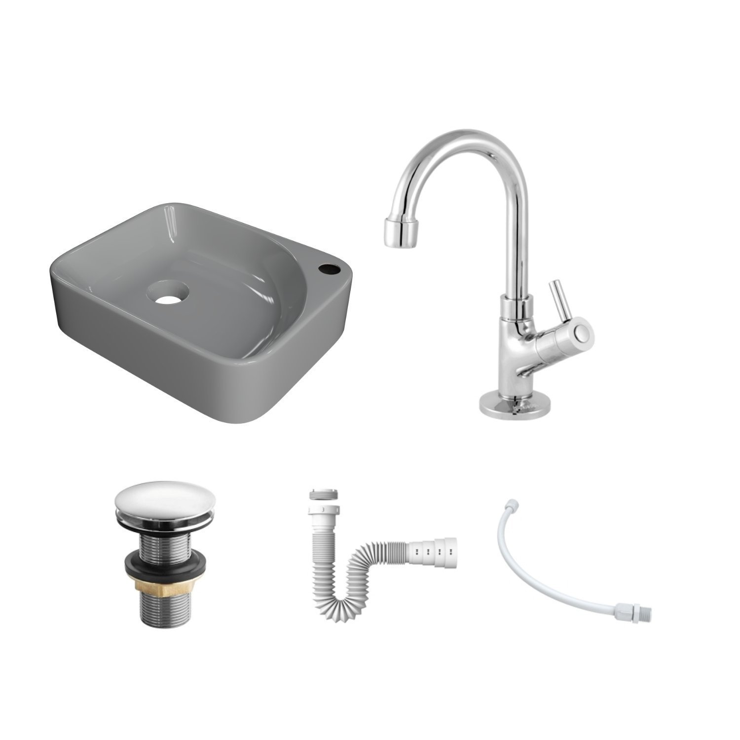 Kit Cuba Ro36 Cross com Torneira 1198 e Válvula Click com Sifão e Flexível - 3