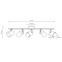 Ver imagem 2 de Spot Trilho de Sobrepor Moderno Direcionável Fokus 5 Lâmpadas E27 Bivolt:Cobre/110V/220V