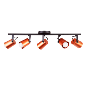 Spot Trilho de Sobrepor Moderno Direcionável Fokus 5 Lâmpadas E27 Bivolt:Cobre/110V/220V