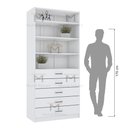Ver imagem 5 de MÓDULO CLOSET GAVETEIRO PRATELEIRAS MDF A 2,00 M474.B (CASA) MUNDI MOVEIS