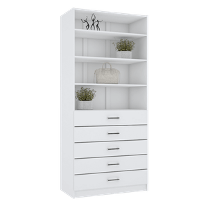 MÓDULO CLOSET GAVETEIRO PRATELEIRAS MDF A 2,00 M474.B (CASA) MUNDI MOVEIS