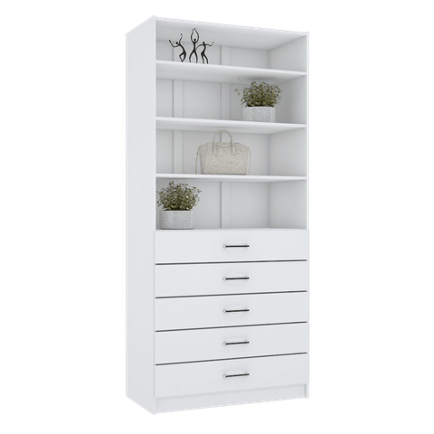 MÓDULO CLOSET GAVETEIRO PRATELEIRAS MDF A 2,00 M474.B (CASA) MUNDI MOVEIS