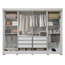 Ver imagem 4 de Guarda-Roupa Casal 8 Portas 6 Gavetas com Espelho e Pés MDF 236cm Serenata Branco