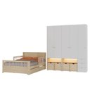 Ver imagem 2 de Guarda-Roupa Modulado e Bicama Casal Reversível Infantil Wave Casatema MadeiraOriginals Branco/Marrom