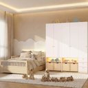 Ver imagem 1 de Guarda-Roupa Modulado e Bicama Casal Reversível Infantil Wave Casatema MadeiraOriginals Branco/Marrom