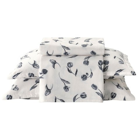 Kit Colcha Queen Piquet Tulipa 100% Algodão 3 Peças Dohler