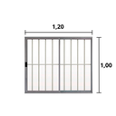 Ver imagem 2 de Janela de Correr 2 Folhas  C/Grade Alumínio Brilhante 1.00 x 1.20 Linha Modular - Hale
