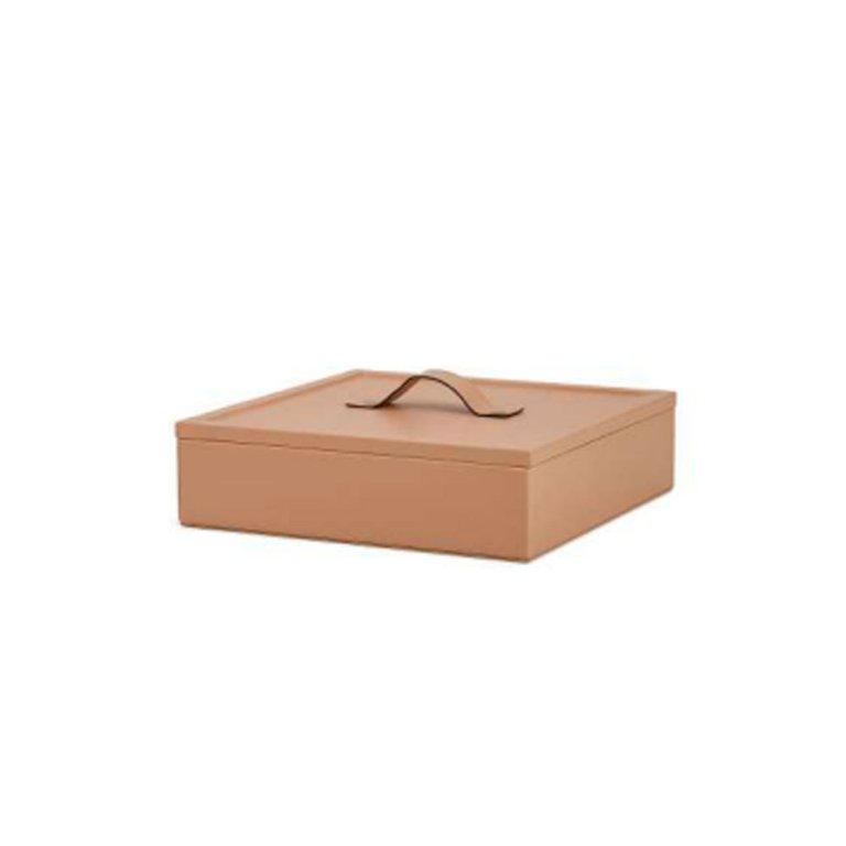 Caixa em Mdf e Pu Alessandra Caramelo P - Pré Venda Mart Caixa em Mdf e Pu Alessandra Caramelo P - Pré Venda Mart