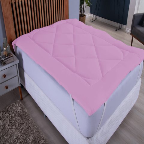 Pillow Top Extra Macio para Colchão Casal Padrão de 1,38 X 1,88 até 0,50cm de Altura.:rosa