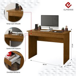 Escrivaninha Mesa Quarto Siena 1 Gaveta Freijo - 3 Escrivaninha Mesa Quarto Siena 1 Gaveta Freijo - 3