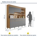 Ver imagem 3 de Armário de Cozinha 6 Portas 3 Gavetas 220cm 100% Mdf Realeza