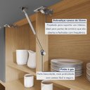 Ver imagem 6 de Armário de Cozinha 6 Portas 3 Gavetas 220cm 100% MDF Realeza Marrom/Carvalho/Titânio