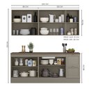 Ver imagem 4 de Cozinha Modulada Completa Olivia 2,00m 9 Portas e 2 Gavetas Estilo Americano com Tampos