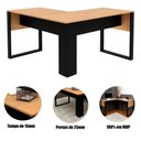 Ver mais imagens de Mesa de Canto para Escritório em L Mdp Amêndoa/preto