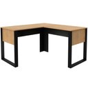 Ver imagem 4 de Mesa de Canto para Escritório em L Mdp Amêndoa/preto