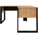 Ver imagem 2 de Mesa de Canto para Escritório em L Mdp Amêndoa/preto