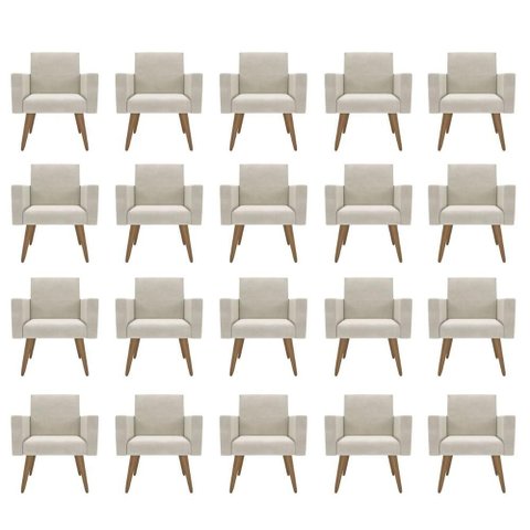 Kit 20 Poltronas: Elegância e Glamur Absolutos no Salão Bege