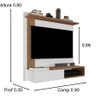 Painel Turquesa TV Até 32 Polegadas Branco / Freijó - Comprar Moveis em Casa - 2