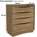 Ver imagem 5 de Comoda 4 Gavetas 02 Mesas de Cabeceira 2 Gavetas M26061 Kappesberg Nogueira