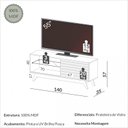 Ver imagem 7 de Rack para Tv até 55 Polegadas 1 Porta Retrô Off White/freijó - Dalla Costa