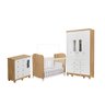 Quarto de Bebê com Guarda-Roupas 4 Portas Janeladas Cômoda e Berço 100% MDF Lana Espresso Móveis - 3